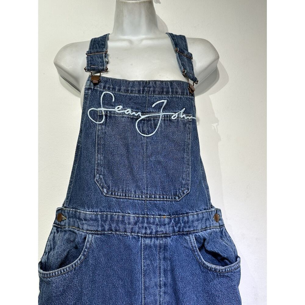 Misguided Sean John Baggy Boyfriend Wide Leg Denim Overalls Y2K Skater US Size 8 - Picture 3 of 7